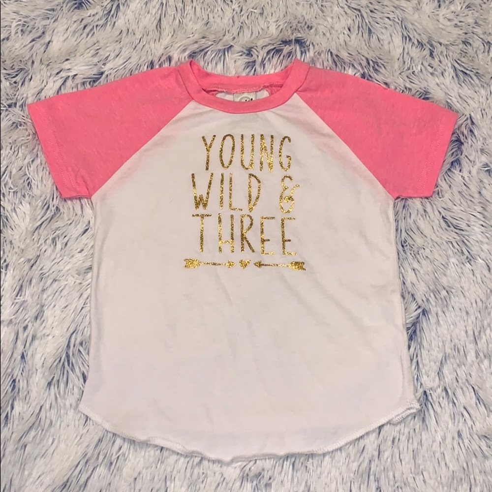 ‼️ 2/$10 Young wild and three - size 3t - Picture 2 of 4